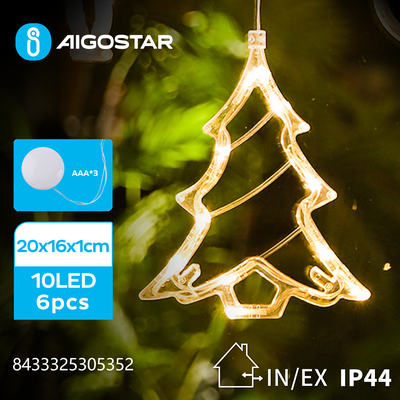 Adorno Navidad Figura Arbol con Pilas y Ventosa